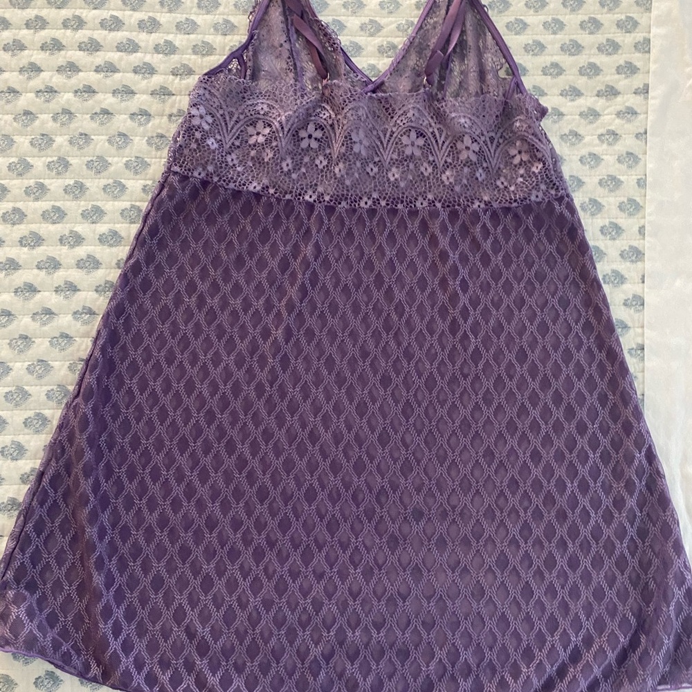 Elegant Purple Lace Slip Dress